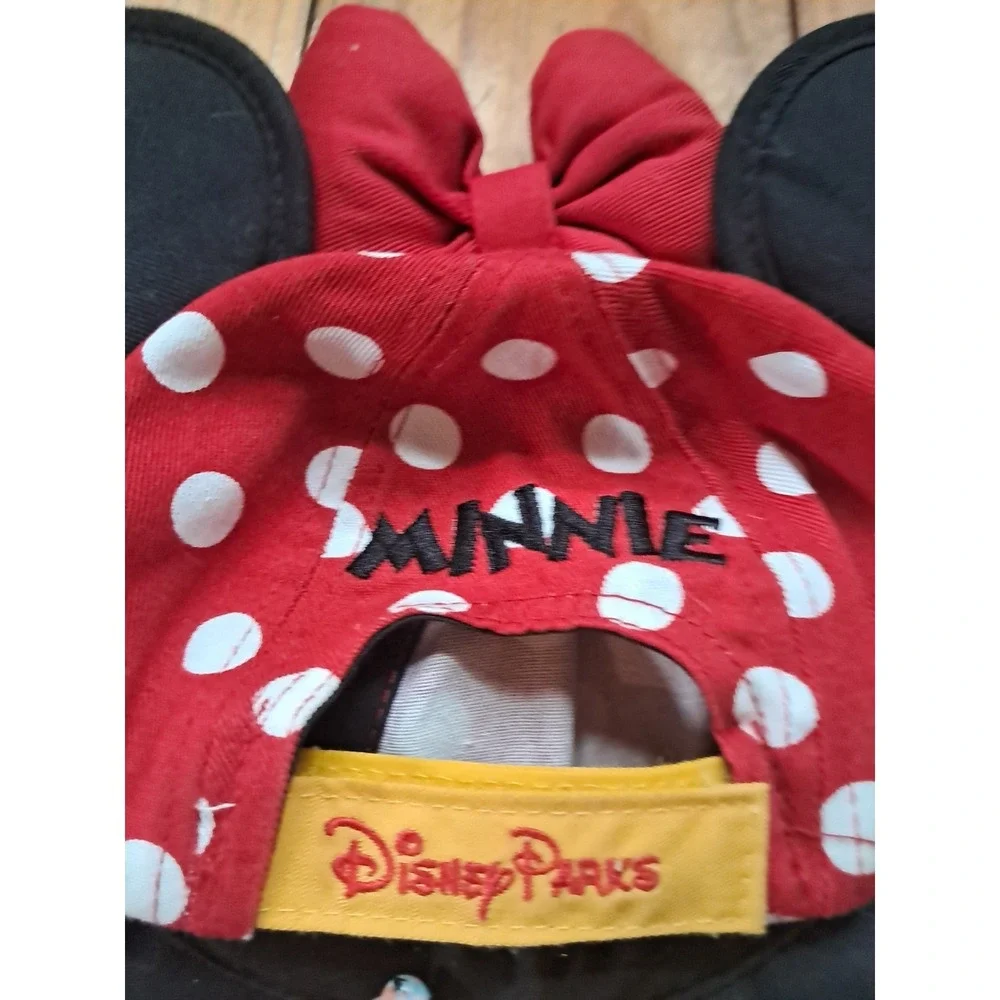 Disney Parks Minnie Mouse Ears Toddler Baseball Cap Hat Red Polka Dot J/1